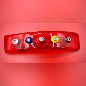 Beautiful Authentic Red Murano, Italian Glass Handmade Hair Barrette, Excel Cond